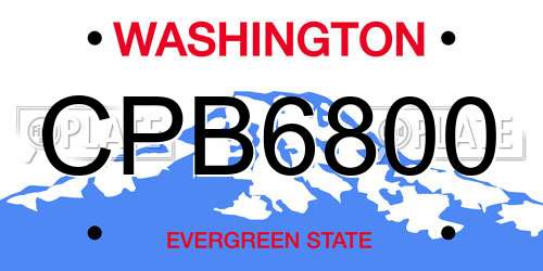 CPB6800 Washington License Plate