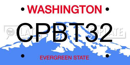 CPBT32 Washington License Plate