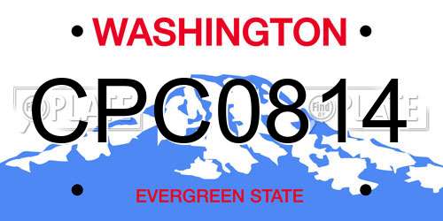 CPC0814 Washington License Plate