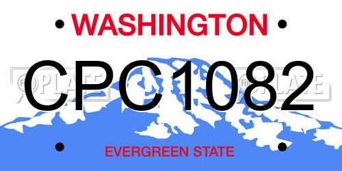CPC1082 Washington License Plate