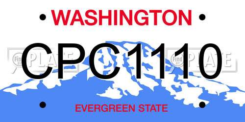 CPC1110 Washington License Plate