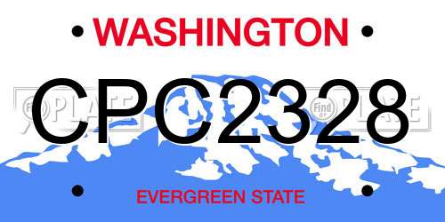 CPC2328 Washington License Plate