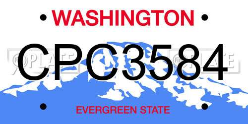 CPC3584 Washington License Plate