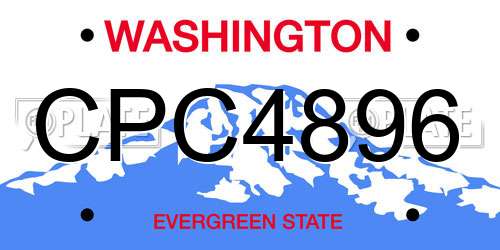 CPC4896 Washington License Plate