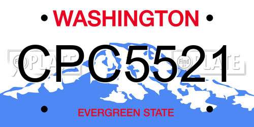 CPC5521 Washington License Plate