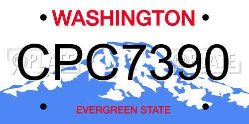 CPC7390 Washington License Plate