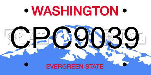 CPC9039 Washington License Plate