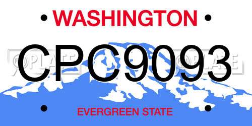 CPC9093 Washington License Plate