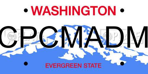 CPCMADM Washington License Plate