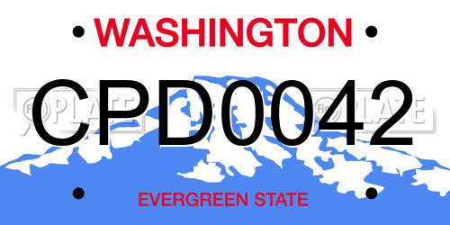 CPD0042 Washington License Plate