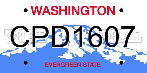 CPD1607 Washington License Plate