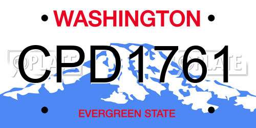 CPD1761 Washington License Plate