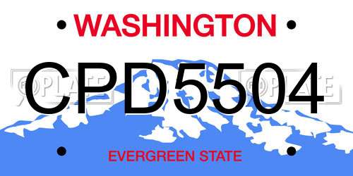 CPD5504 Washington License Plate