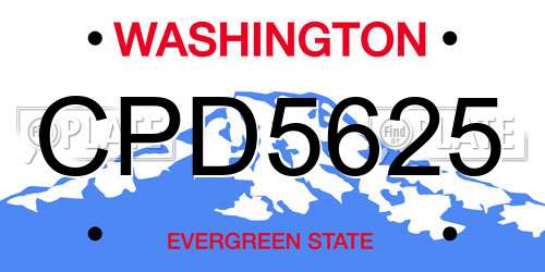 CPD5625 Washington License Plate