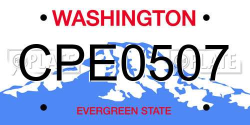 CPE0507 Washington License Plate