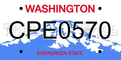 CPE0570 Washington License Plate