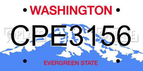 CPE3156 Washington License Plate