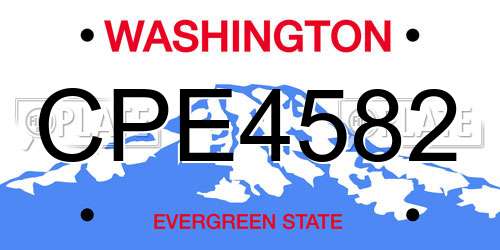 CPE4582 Washington License Plate