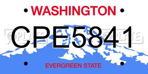 CPE5841 Washington License Plate