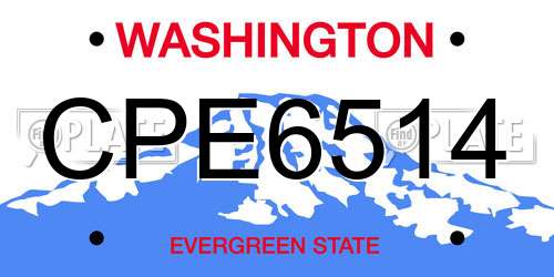 CPE6514 Washington License Plate