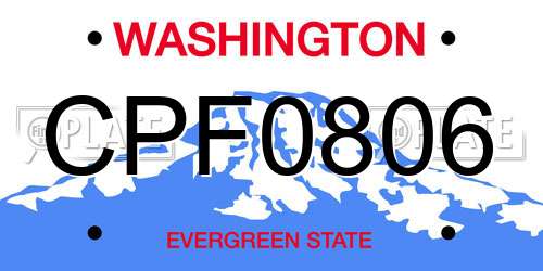 CPF0806 Washington License Plate
