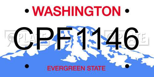 CPF1146 Washington License Plate