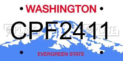 CPF2411 Washington License Plate