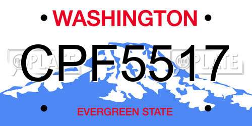 CPF5517 Washington License Plate
