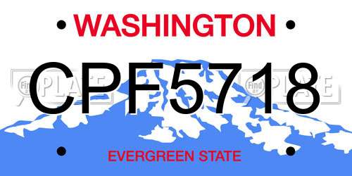 CPF5718 Washington License Plate