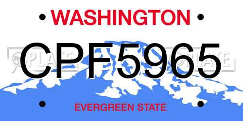CPF5965 Washington License Plate