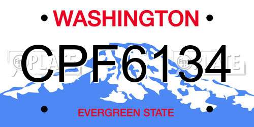 CPF6134 Washington License Plate