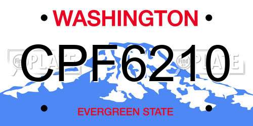 CPF6210 Washington License Plate
