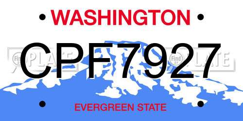 CPF7927 Washington License Plate
