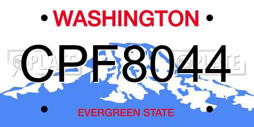 CPF8044 Washington License Plate