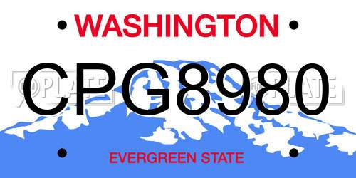 CPG8980 Washington License Plate