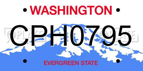 CPH0795 Washington License Plate