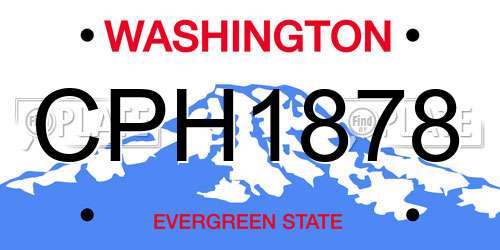 CPH1878 Washington License Plate
