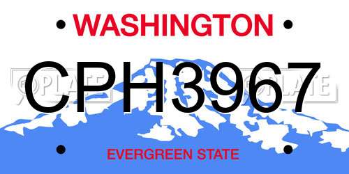 CPH3967 Washington License Plate