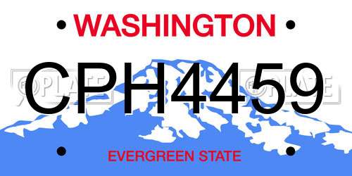 CPH4459 Washington License Plate
