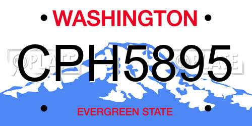 CPH5895 Washington License Plate