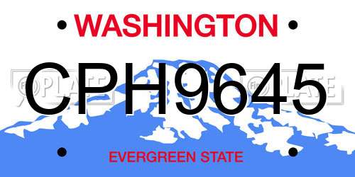 CPH9645 Washington License Plate