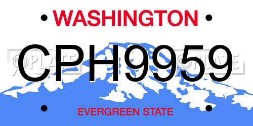 CPH9959 Washington License Plate