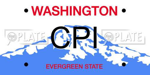 CPI Washington License Plate