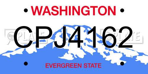 CPJ4162 Washington License Plate