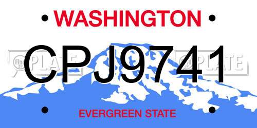 CPJ9741 Washington License Plate