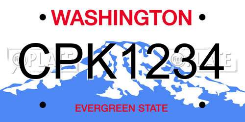 CPK1234 Washington License Plate