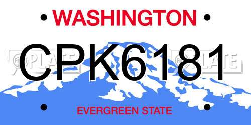 CPK6181 Washington License Plate