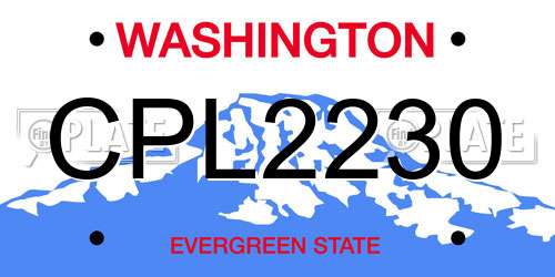 CPL2230 Washington License Plate