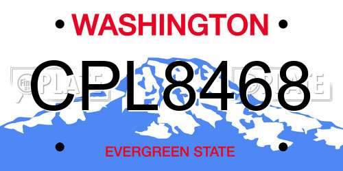 CPL8468 Washington License Plate