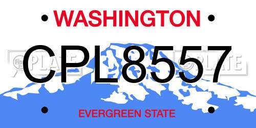 CPL8557 Washington License Plate